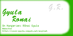 gyula ronai business card
